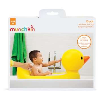 Munchkin® Duck™ Inflatable Baby Bathtub with White Hot® Heat Alert, Classic Yellow Ducky