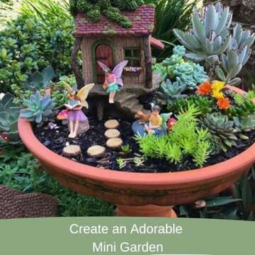 PRETMANNS Fairy Garden House Kit, with Fairy Garden Accessories - Fairy Garden Kit with House & Fairies for an Outdoor Miniature Garden