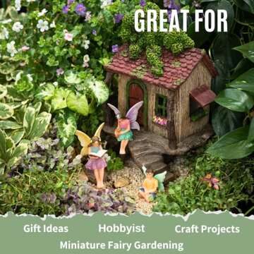 PRETMANNS Fairy Garden House Kit, with Fairy Garden Accessories - Fairy Garden Kit with House & Fairies for an Outdoor Miniature Garden