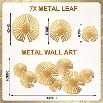 Elegant 3D Lotus Leaves Metal Wall Art Decor