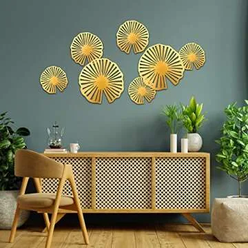 Elegant 3D Lotus Leaves Metal Wall Art Decor