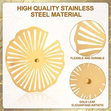 Elegant 3D Lotus Leaves Metal Wall Art Decor