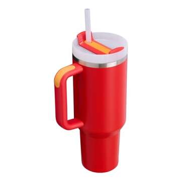 Stanley Quencher H2.0 Tumbler with Handle and Straw 40 oz | Flowstate 3-Position Lid | Cup Holder Compatible for Travel | Insulated Stainless Steel Cup | BPA-Free | Chili