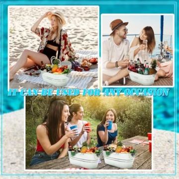 Galvanized 4 Gallon Ice Bucket - 2 Pack for Events