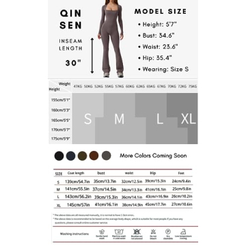 QINSEN Women's Flare Jumpsuit - Stylish & Comfortable Dark Grey M