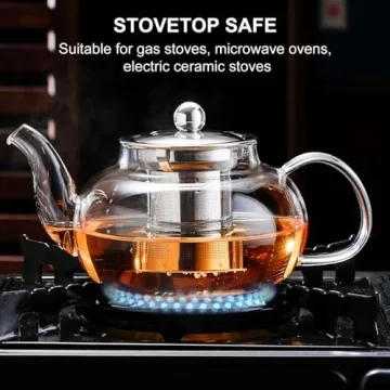 PARACITY Glass Teapot Durable 20 Oz Borosilicate Kettle