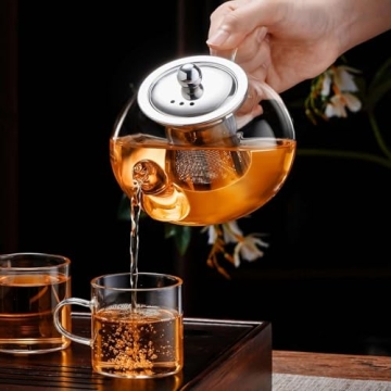 PARACITY Glass Teapot Durable 20 Oz Borosilicate Kettle