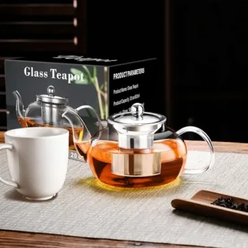 PARACITY Glass Teapot Durable 20 Oz Borosilicate Kettle