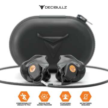Decibullz Percussive Moldable Earplugs for Safe Shooting & Hunting