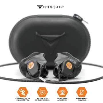 Decibullz Percussive Moldable Earplugs for Safe Shooting & Hunting