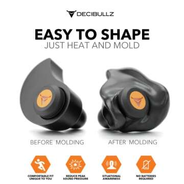 Decibullz Custom Molded Earplugs for Shooting & Hunting