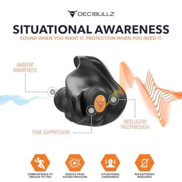 Decibullz Custom Molded Earplugs for Shooting & Hunting