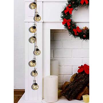 Serene Spaces Living Gold Ribbed Mercury Glass Garland