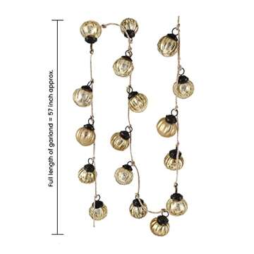 Serene Spaces Living Gold Ribbed Mercury Glass Garland