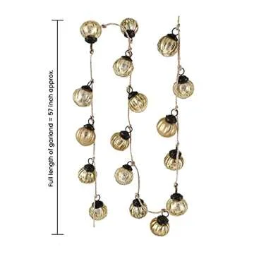 Serene Spaces Living Gold Ribbed Mercury Glass Garland