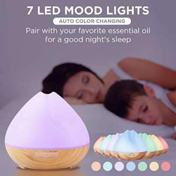 Essential Oil Diffuser - Smart WiFi 400ml Ultrasonic Fragrant Oils Diffuser & Humidifier Aromatherapy with Alexa & Google Home Phone App & Voice Control - Whisper-Quiet Operation & Automatic Shut-Off