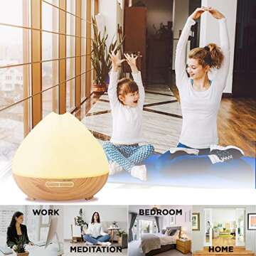 Essential Oil Diffuser - Smart WiFi 400ml Ultrasonic Fragrant Oils Diffuser & Humidifier Aromatherapy with Alexa & Google Home Phone App & Voice Control - Whisper-Quiet Operation & Automatic Shut-Off