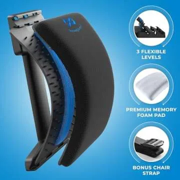 Everlasting Comfort Back Stretcher for Lower Back Pain Relief - Adjustable Spine Decompressor, Lumba...