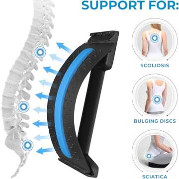 Everlasting Comfort Back Stretcher for Lower Back Pain Relief - Adjustable Spine Decompressor, Lumbar Support, Back Pain Relief Products, with 88 Acupressure Nodes and Memory Foam Pad - Back Cracker