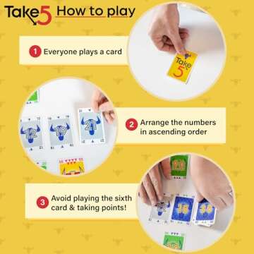AMIGO Games Take 5 & Take a Number – Two Complete Games in One – Take 5 is The Classic 6 Nimmt! & Take a Number is Also Known as X Nimmt! – Classic Card Games for Kids & Adults Ages 8 & Older