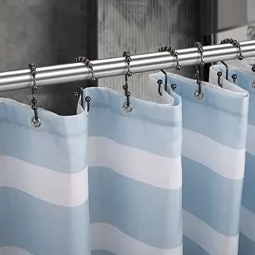 Titanker Shower Curtain Hooks Rings, Rust-Resistant Metal Double Glide Shower Hooks for Bathroom Shower Rods Curtains, Set of 12 Hooks - Bronze