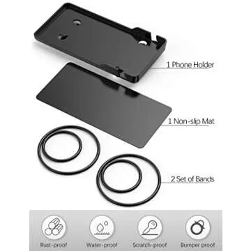 Phone Holder for Peloton Bike And Accessories, Built-in Anti-Slip Silicone mat Mount Tray, Peloton Phone Holder for iPhone, iPad - Easy Installation