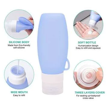 16 PCS Leakproof Silicone Travel Bottles BPA Free Containers