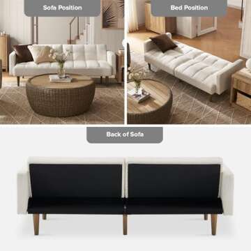 mopio Aaron 76.8" Versatile Couch & Futon Bed