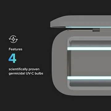 PhoneSoap Pro UV Smart Phone Sanitizer & Universal Cell Phone Charger Box | Patented & Clinically Proven 360-Degree UV-C Disinfection | Disinfects and Charges All Phones (Lavender)