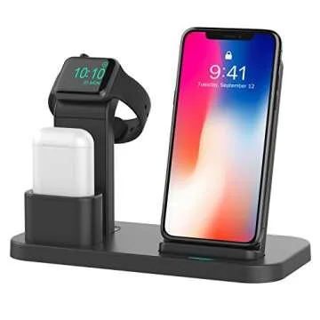 Conido Wireless Charger for iPhone, 3 in 1 Charging Stand for Apple Series Watch 5/4/3/2/1/, AirPods Pro 2 1 Charging Dock, Charging Station Compatible iPhone SE 2020,11 Pro Max, XS Max, XR, X, 8 Plus