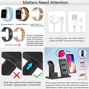 Conido Wireless Charger for iPhone, 3 in 1 Charging Stand for Apple Series Watch 5/4/3/2/1/, AirPods Pro 2 1 Charging Dock, Charging Station Compatible iPhone SE 2020,11 Pro Max, XS Max, XR, X, 8 Plus