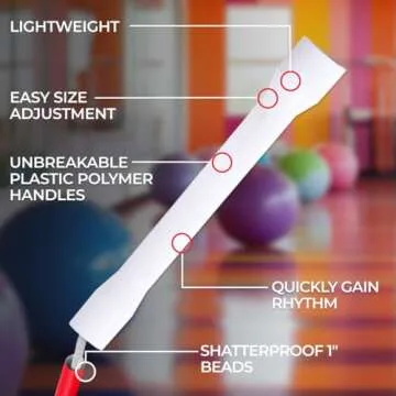 Beaded Kids Exercise Jump Rope - Segmented Skipping Rope for Kids - Durable Shatterproof Outdoor Bea...