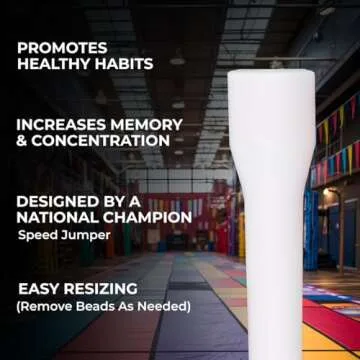 Beaded Kids Exercise Jump Rope - Segmented Skipping Rope for Kids - Durable Shatterproof Outdoor Beads - Light Weight and Tangle Free Exercise Training - Adjustable Kids Jump Rope for Fitness - 7ft