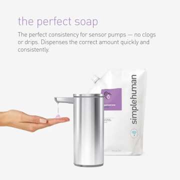 simplehuman Moisturizing Liquid Hand Soap Refill Pouch, 34 Fl Oz (Pack of 1), Cucumber
