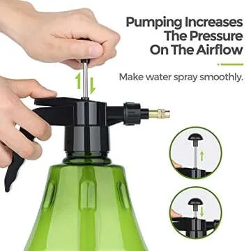 T4U Fine Mist Spray Bottle Plastic Green 1.5L, Hand Held Pressure Plant Mister with Top Pump, Empty Water Sprayer Watering Can with Adjustable Nozzle for Indoor and Outdoor Gardening and Home Cleaning