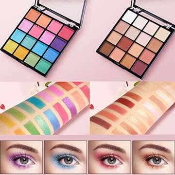 MARIA AYORA 2pcs Eyeshadow Palette Set - 16 Colors