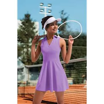 Fengbay Tennis Dress for Women,Golf Dress with Built in Shorts with 4 Pockets for Sleeveless Athletic Workout Dress