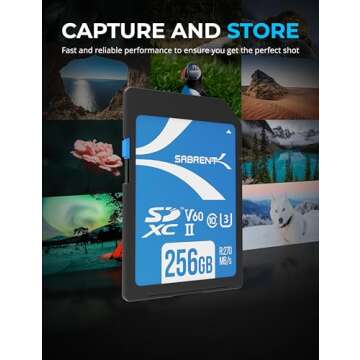 SABRENT Rocket V60 256GB SD UHS-II Card for High-Speed Recording