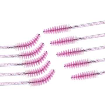 Elisel 100pcs Disposable Mascara Brushes with Container, Mascara Wands Makeup Brushes Applicators Ki...