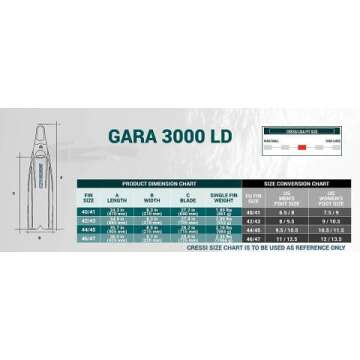Cressi Gara 3000 LD Long Blade Diving Fins