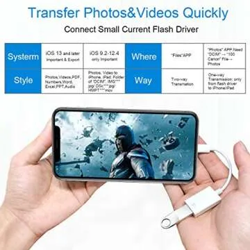 WORLDBOYU Lightning to USB Camera Adapter for iPhone