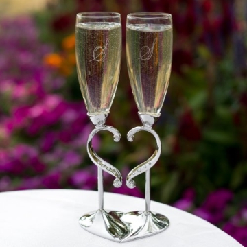 Linked Love Champagne Flutes for Weddings and Anniversaries