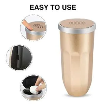 Gold Mini Car Trash Can with 3 Aromatherapy Tablets