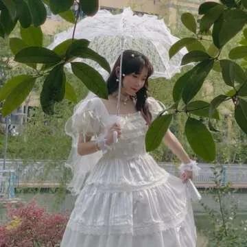 Elegant Vintage Lace Parasol Set for Weddings and Costumes