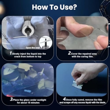 WOOKKIT Windshield Repair Kit,DIY Car Windshield Crack Repair Kit 2 Bottles Nano Glass Repair Liquid Cracks Gone Glass Adhesive Solution for Vehicle Fix Chips,Bullseye&Star Cracks