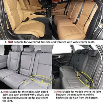 West Llama PU Leather Car Seat Bottom Covers - Beige
