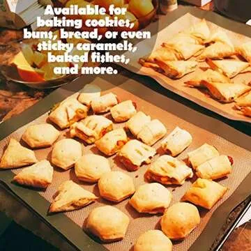 Betus Silicone Baking Mat - Professional Kitchen Food Bakeware (11-5/8" X 16-1/2") - Non-Stick Pastry Sheet Mat for Freezer, Oven, Microwave(2 Pack Set)