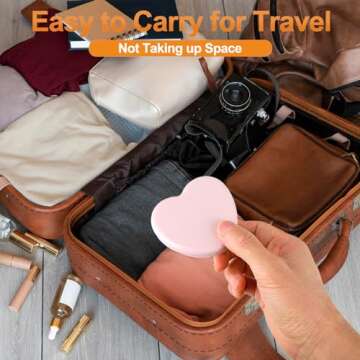 Cobee Sewing Kit, 2pcs Mini Sewing Kit for Travel Essentials Portable DIY Emergency Sewing Repair Supplies Heart Shaped Sewing Storage Case with Needles Buttons Wire Pins Thread Scissors(Light Pink)