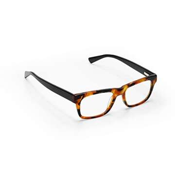 eyebobs Style Guy Unisex Premium Readers, Tortoise Front with Black Temples, 1.25 Magnification