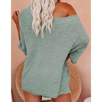 Ermonn Womens 2 Piece Outfits Sweater Sets Off Shoulder Knit Tops Waist Short Suits Casual Pajama Set Cyan